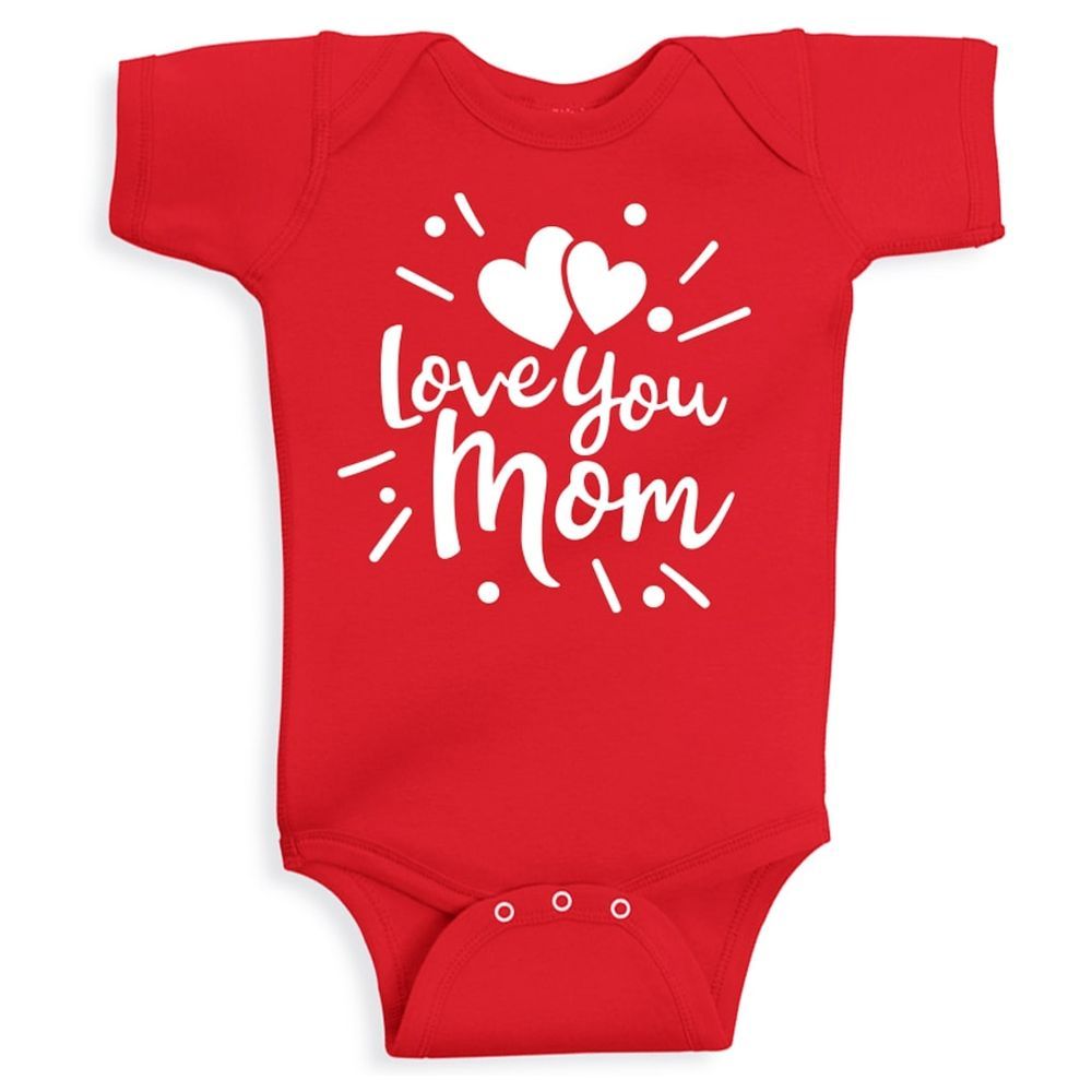 Twinkle Hands - Love You Mom Onesie - Red