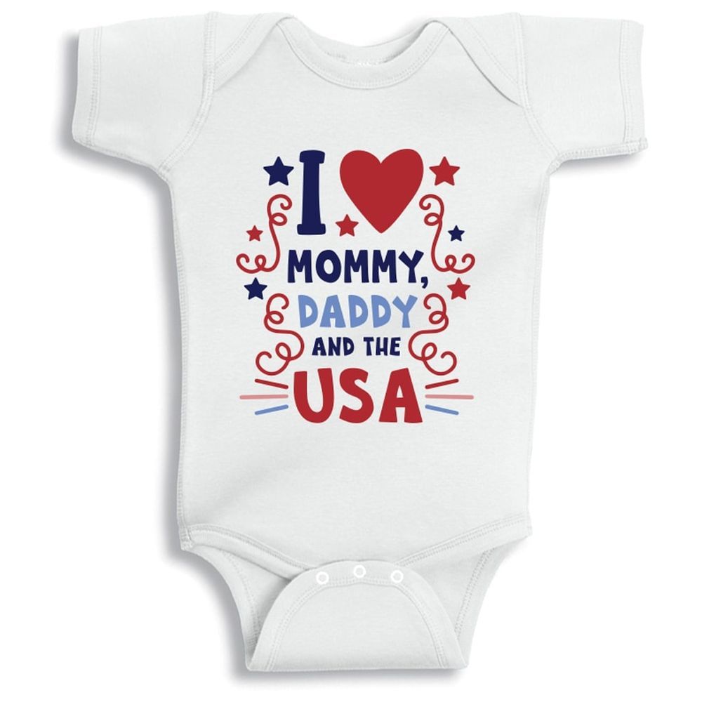 Twinkle Hands - I Love Daddy Mommy And The USA Onesie