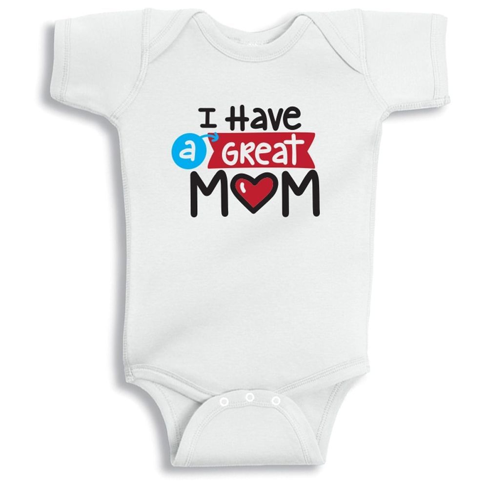 Twinkle Hands - I Have A Great Mom Onesie - White