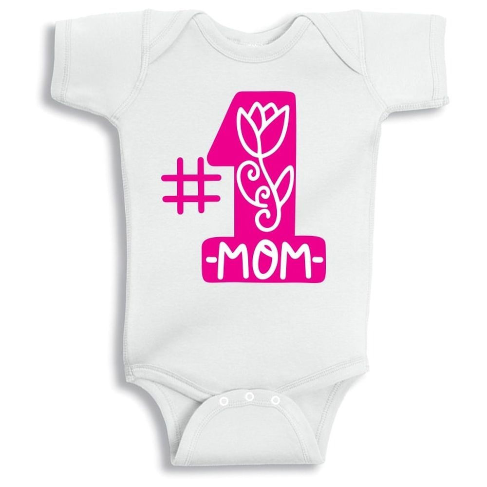 Twinkle Hands - Number 1 Mom Onesie - White