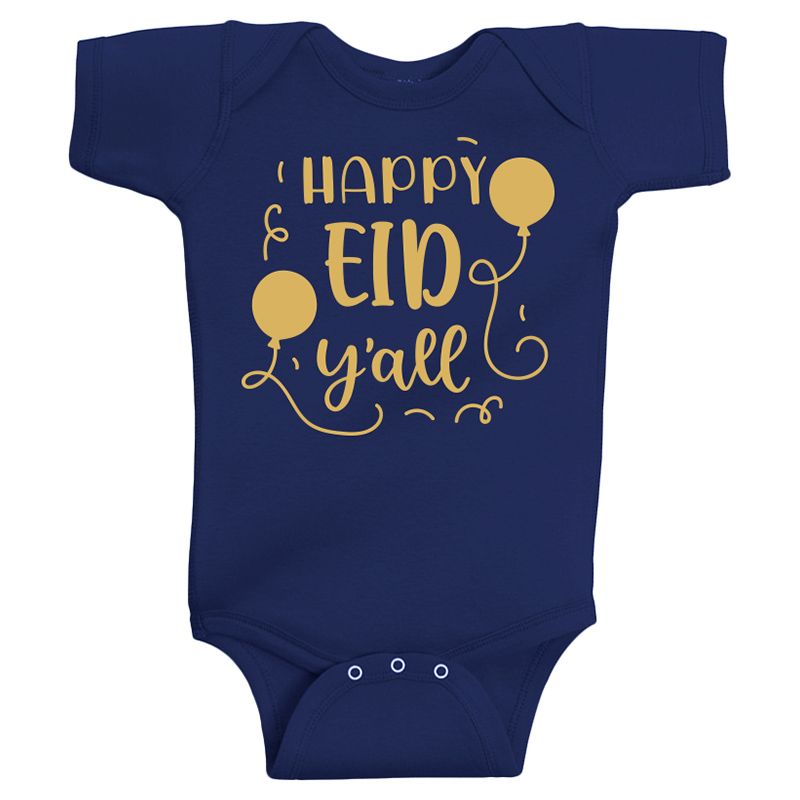 Twinkle Hands - Happy Eid Yall Baby Onesie - Blue