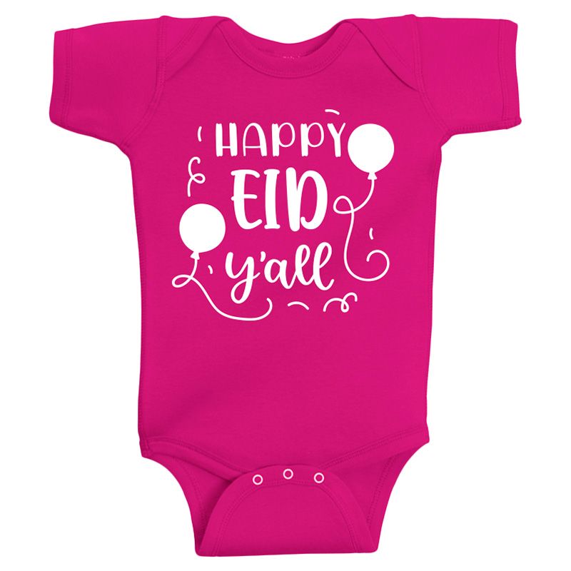 Twinkle Hands - Happy Eid Yall Baby Onesie - Pink