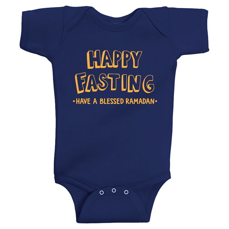 Twinkle Hands - Ramadan Happy Fasting Baby Onesie - Blue