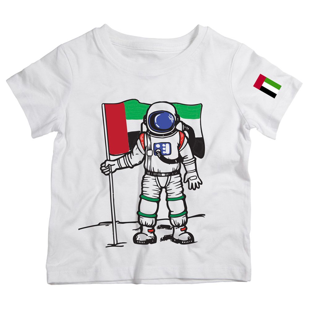 Twinkle Hands - UAE's Space Astronaut Cotton T-Shirt - White