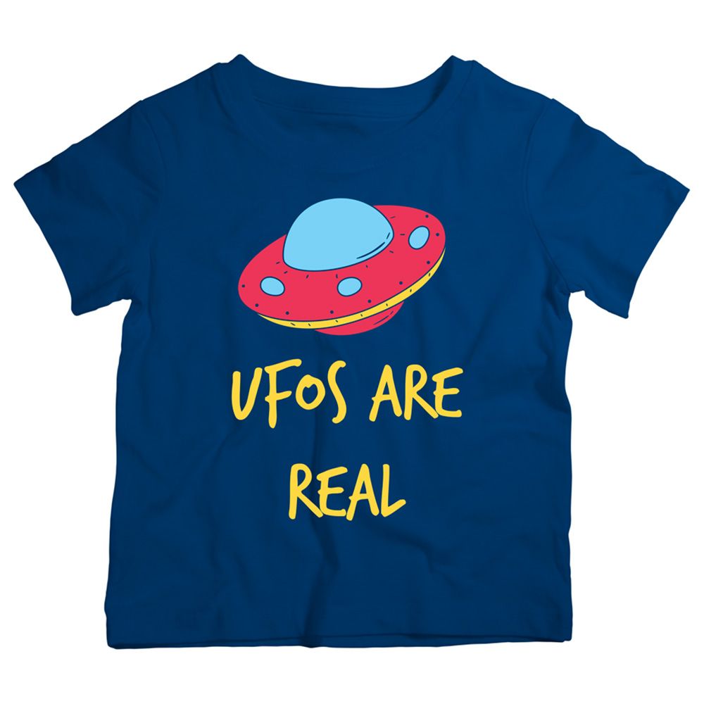 Twinkle Hands - UFOS Are Real Cotton T-Shirt - Blue