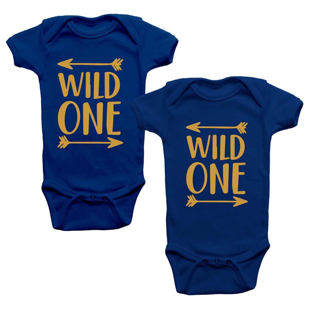 Limited Edition - Wild One 2pcs Twins Onesies Bodysuit