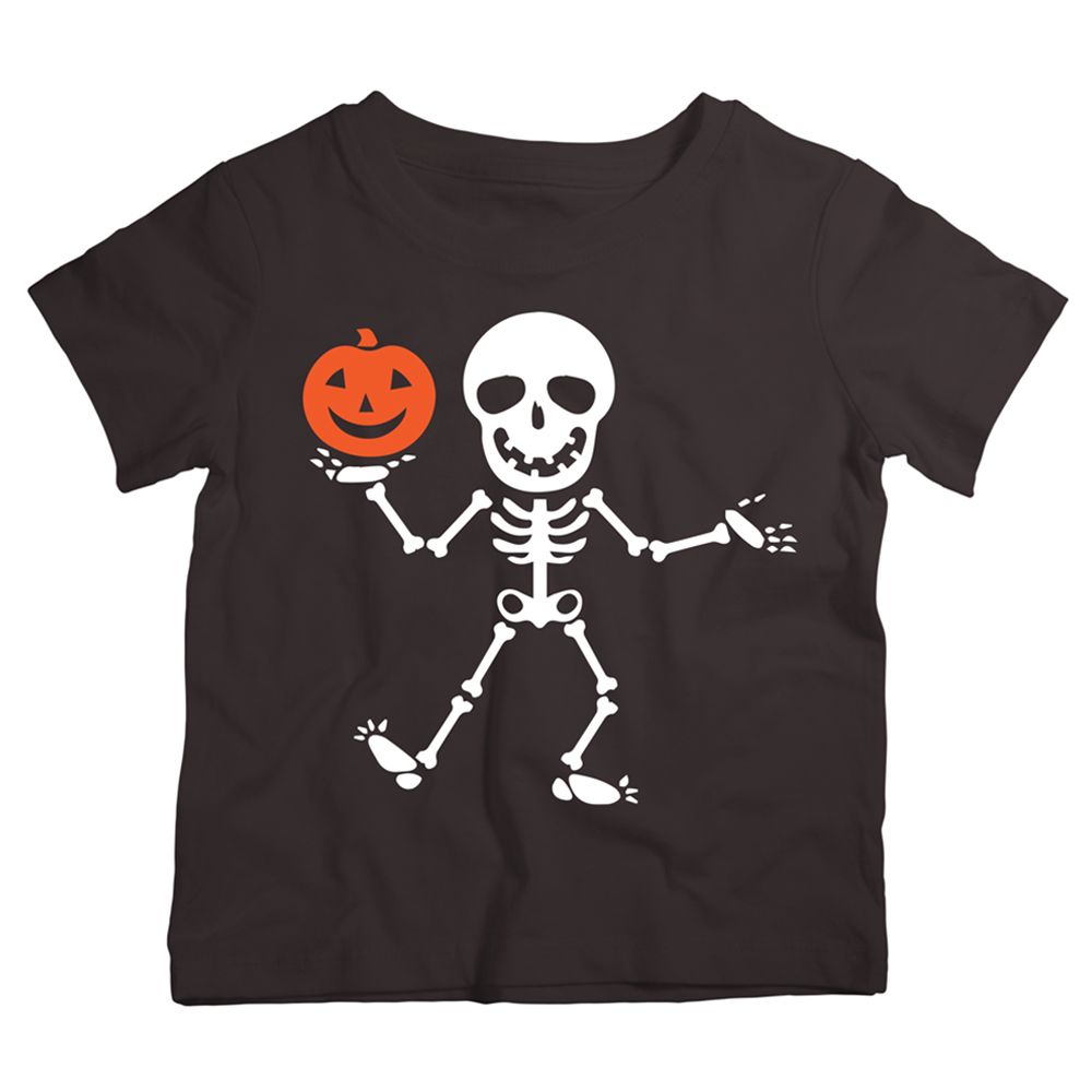 Twinkle Hands - Skeleton & Pumpkin T-shirt - Black