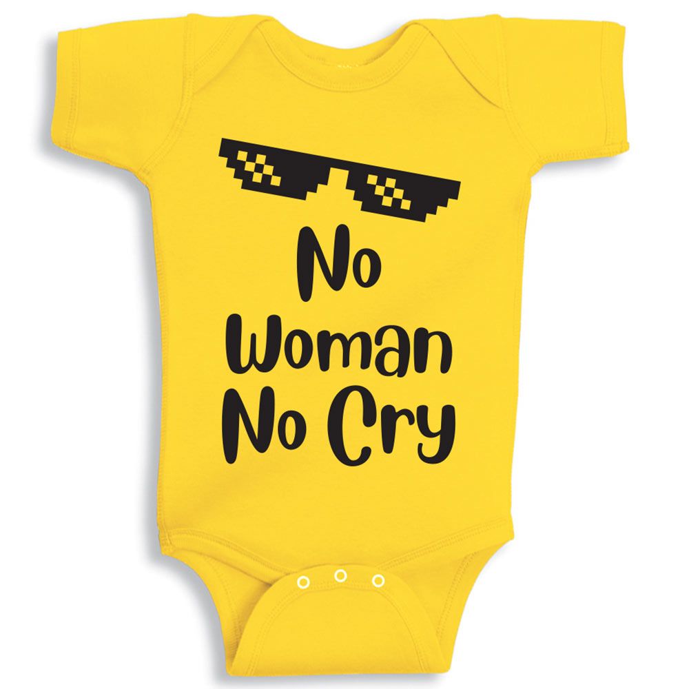 Twinkle Hands - No Woman No Cry Baby Onesie - Yellow