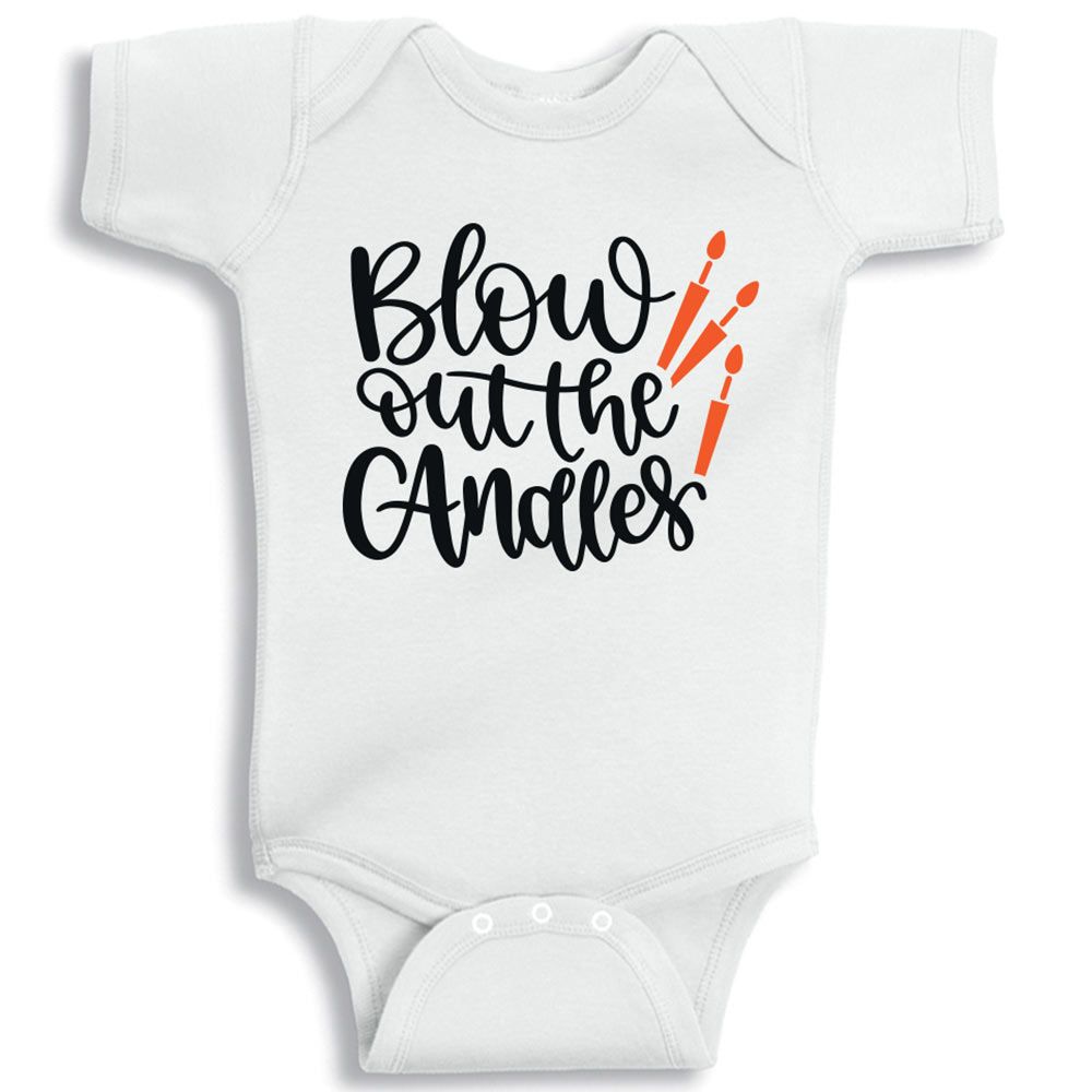 Twinkle Hands - Blow The Candle Baby Onesie - White