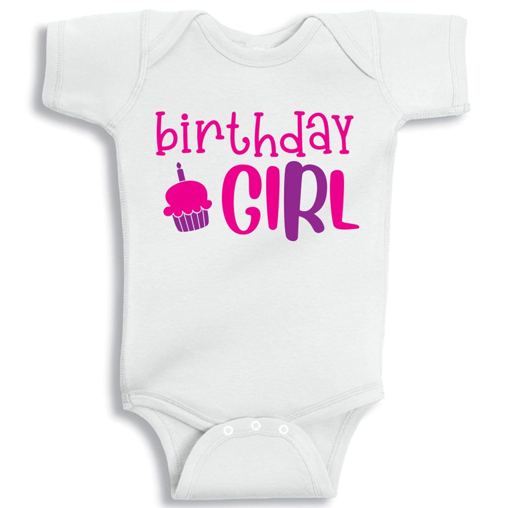 Twinkle Hands - Birthday Girl Baby Onesie - White