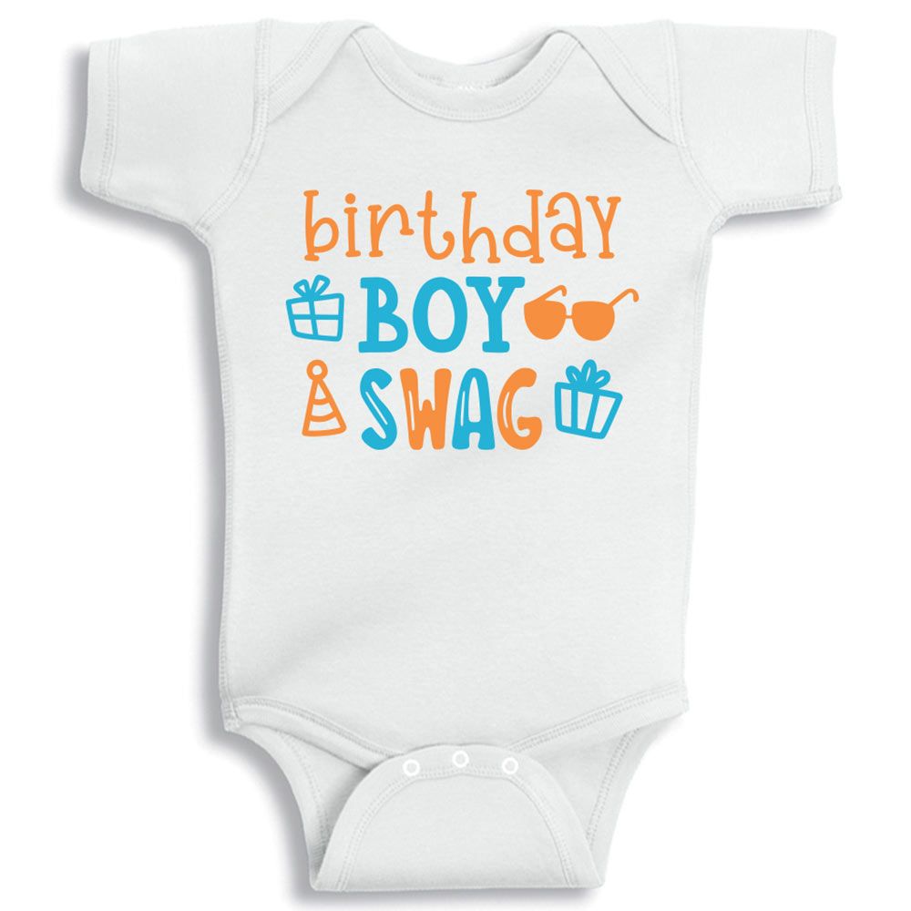 Twinkle Hands - Birthday Boy Swag Baby Onesie - White