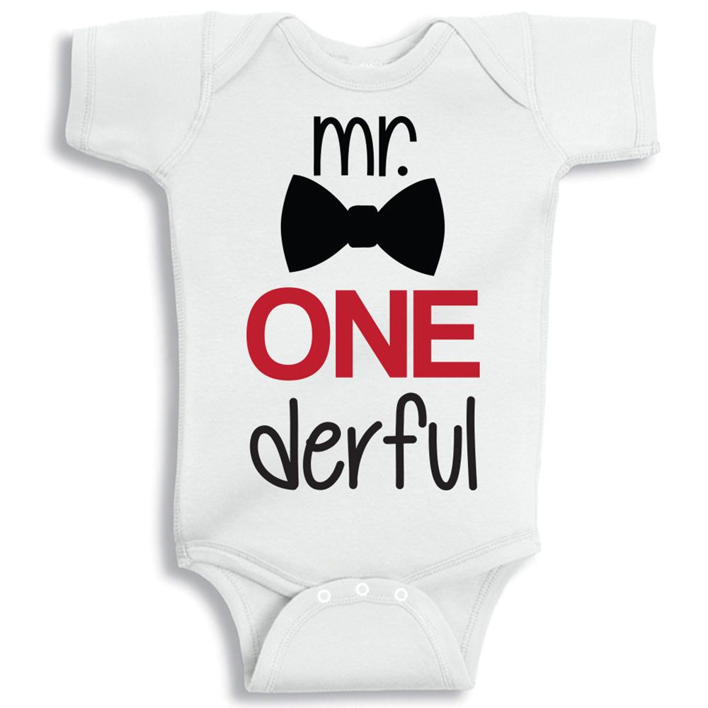 Twinkle Hands - Mr One Derful Birthday Onesie - White