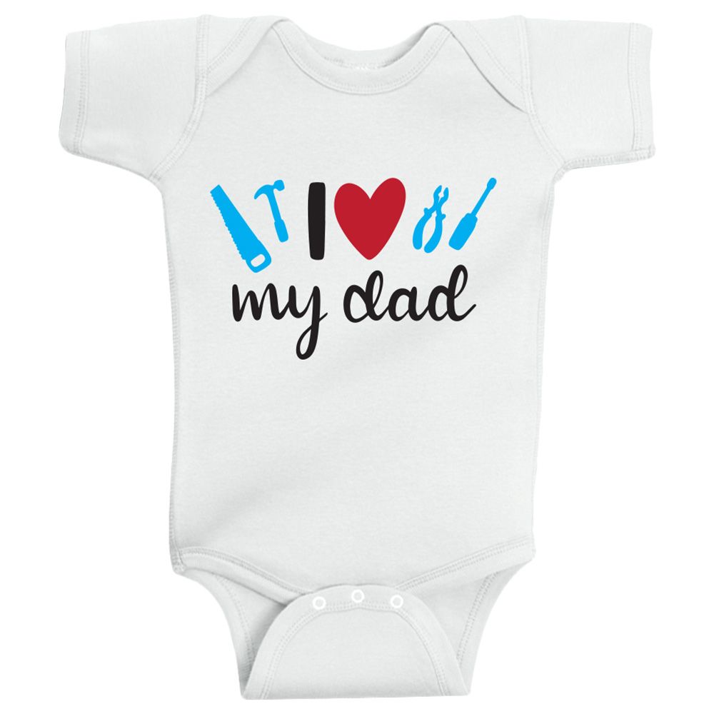 Twinkle Hands - I Love My Dad Onesie - White