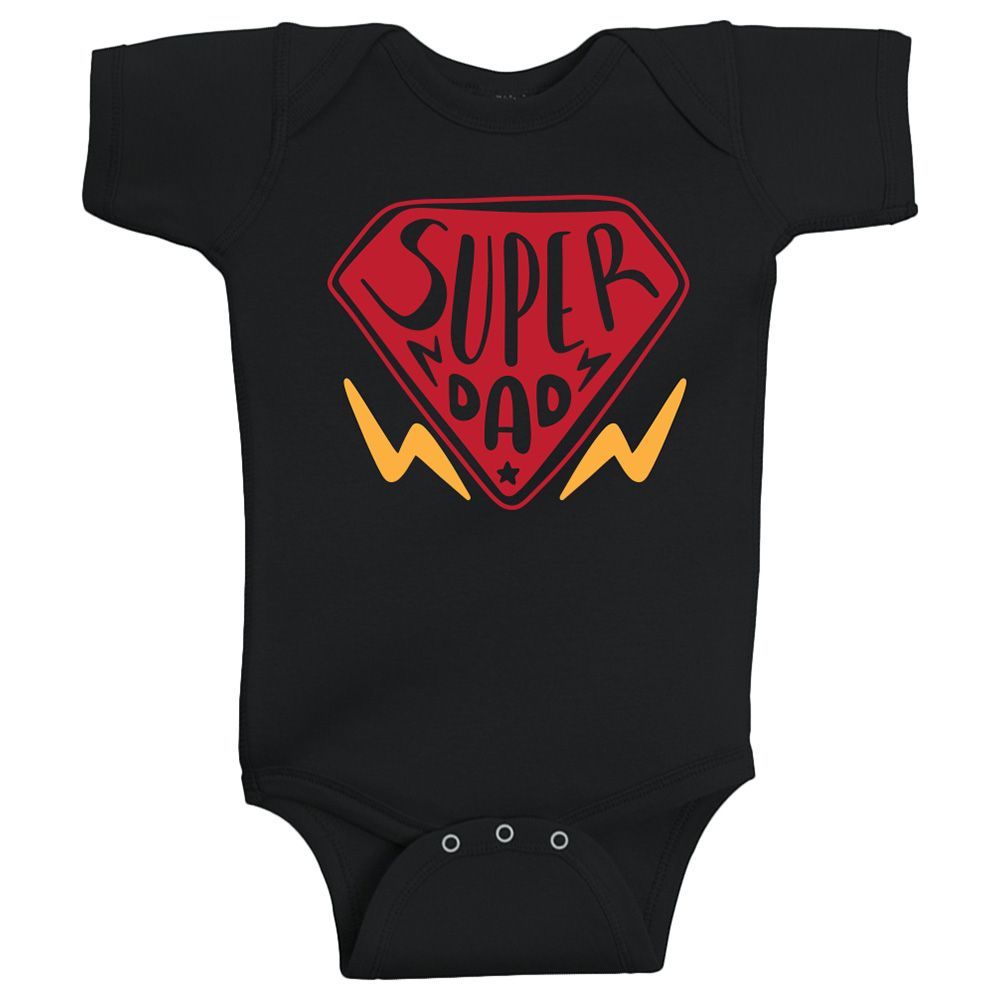 Twinkle Hands - Super Dad Onesie - Black