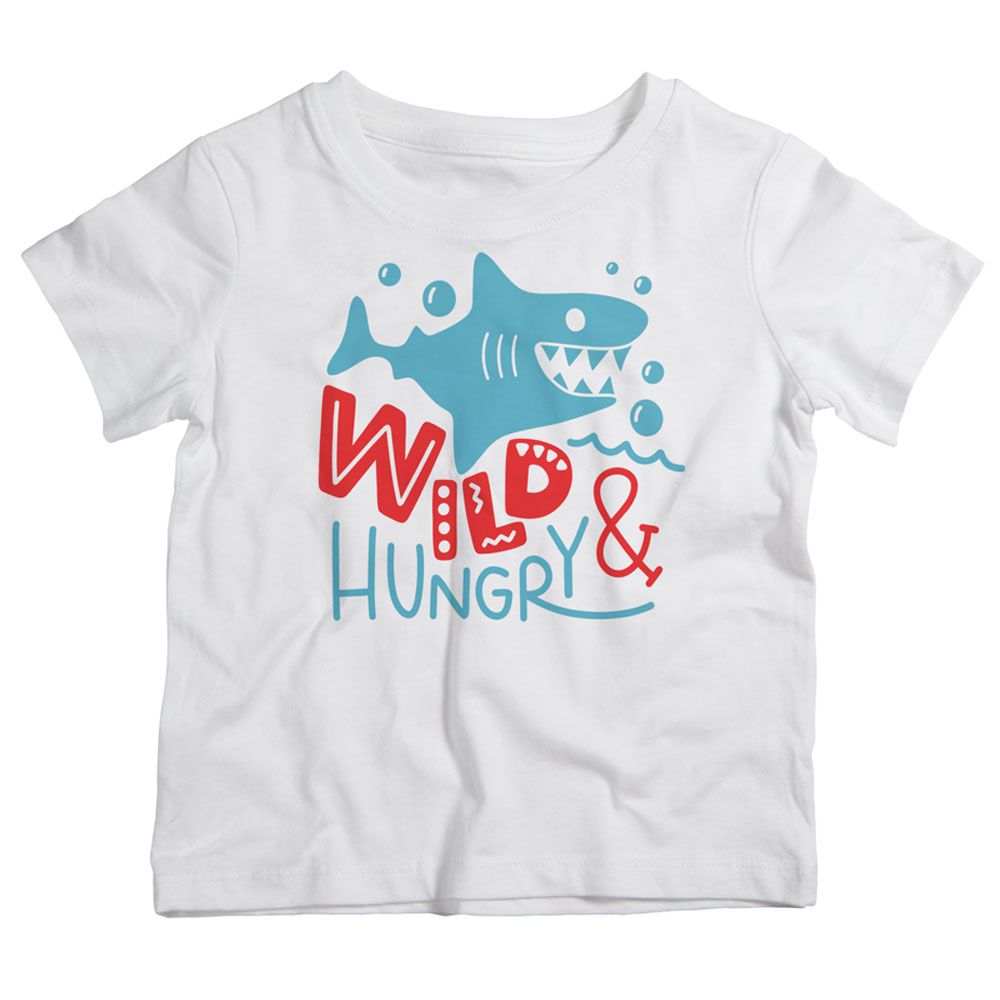 Twinkle Hands - Wild And Hungry Shark T-Shirt - White