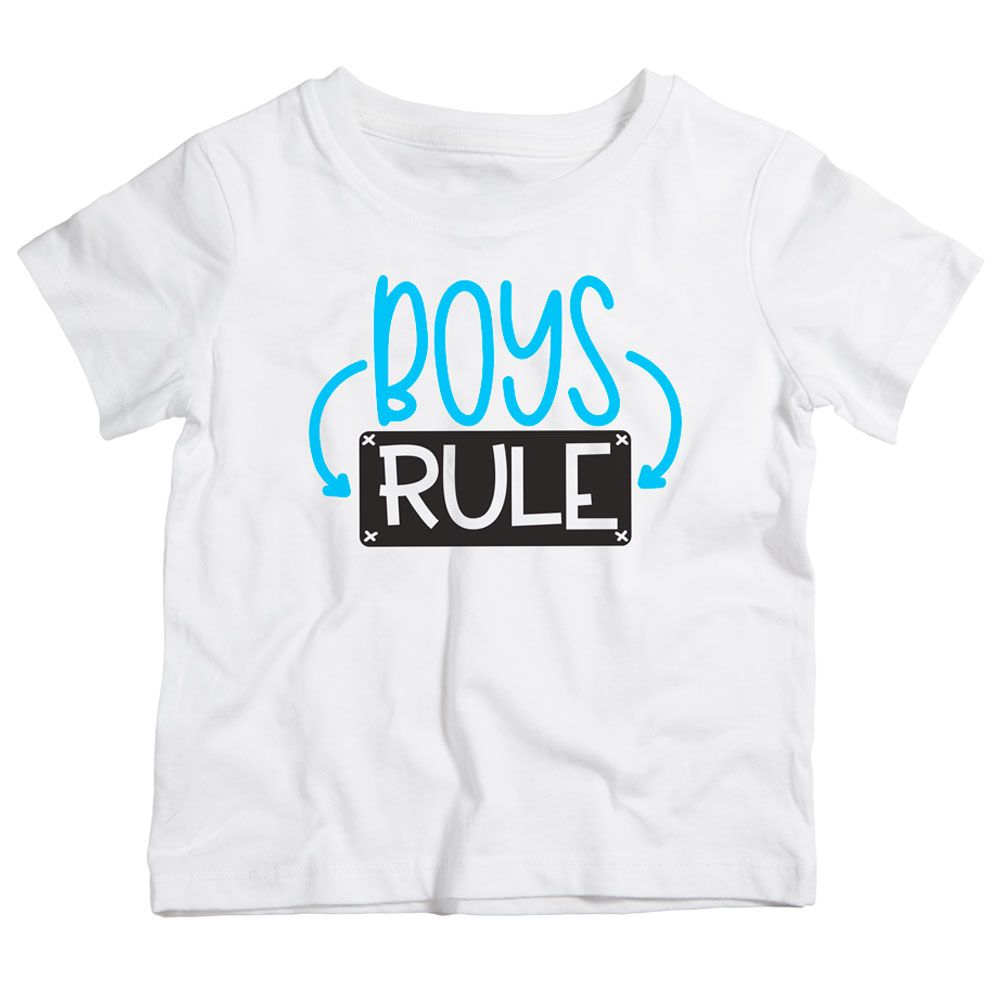 Twinkle Hands - Boys Rules T-Shirt - White