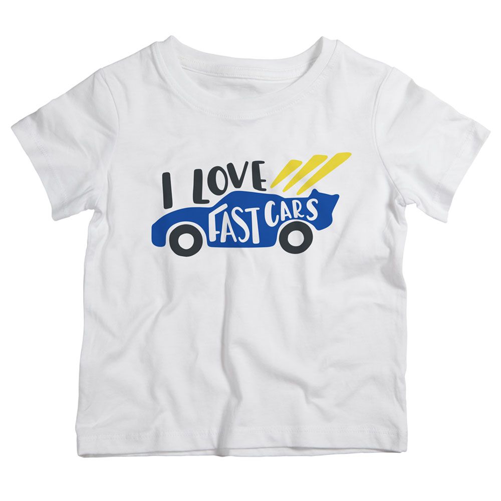 Twinkle Hands - I Love Fast Cars T-Shirt - White