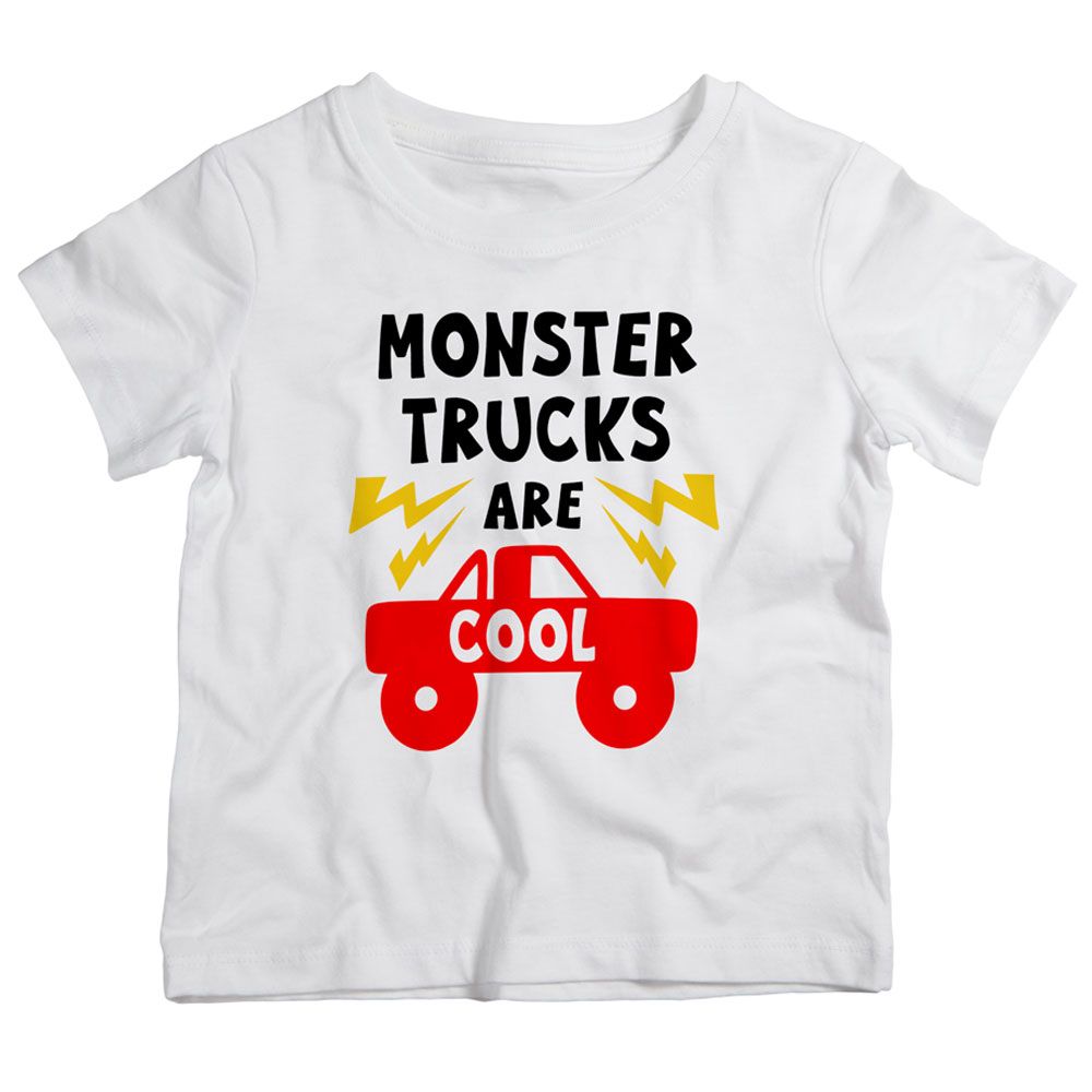 Twinkle Hands - Monsters Trucks Are Cool T-Shirt-White