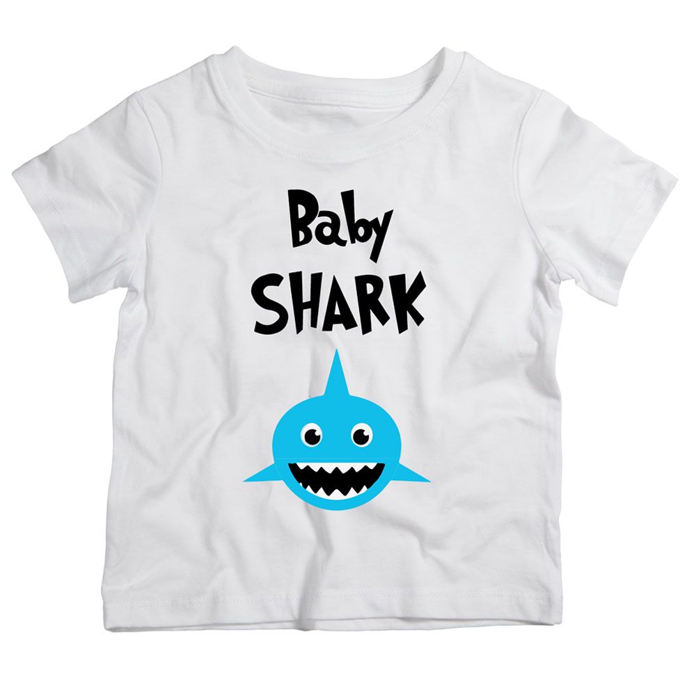 Twinkle Hands - Baby Blue Shark T-Shirt - White