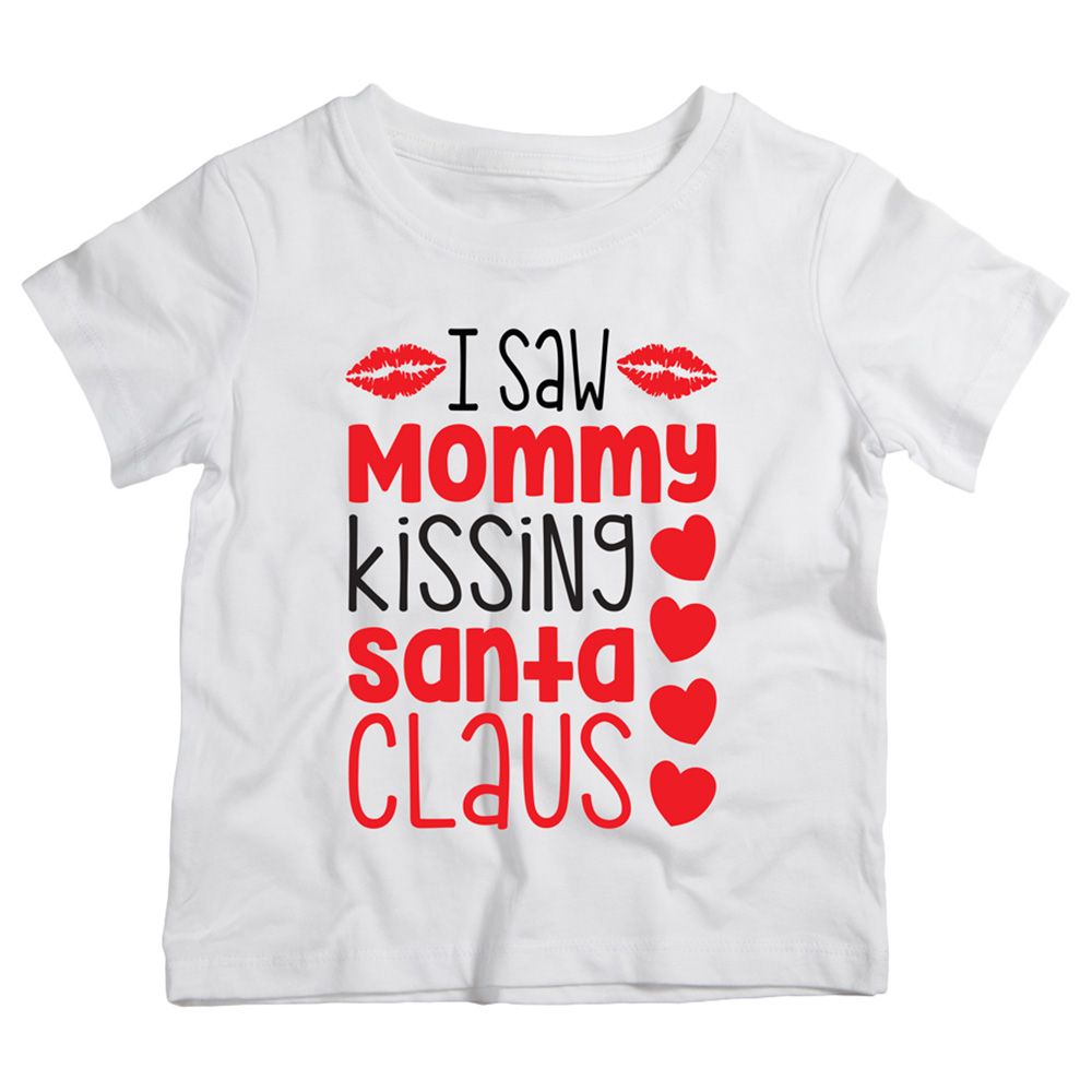 Twinkle Hands - Mommy Kissing Santa Christmas T-Shirt