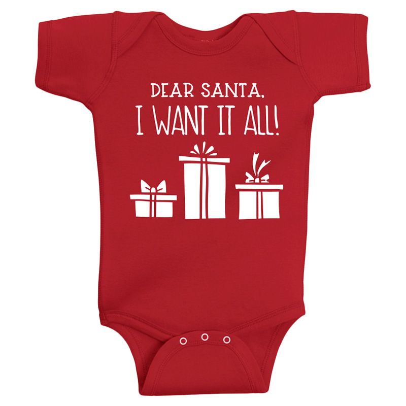 Twinkle Hands - I Want It All Christmas Bodysuit - Red