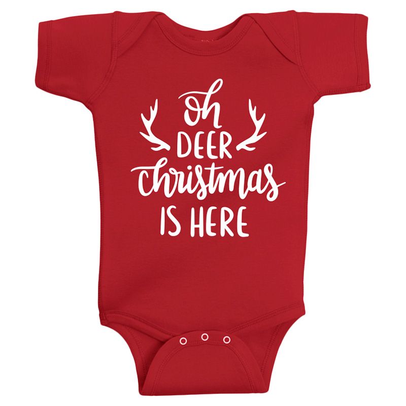 Twinkle Hands - Oh Deer Christmas Is Here Bodysui -Red