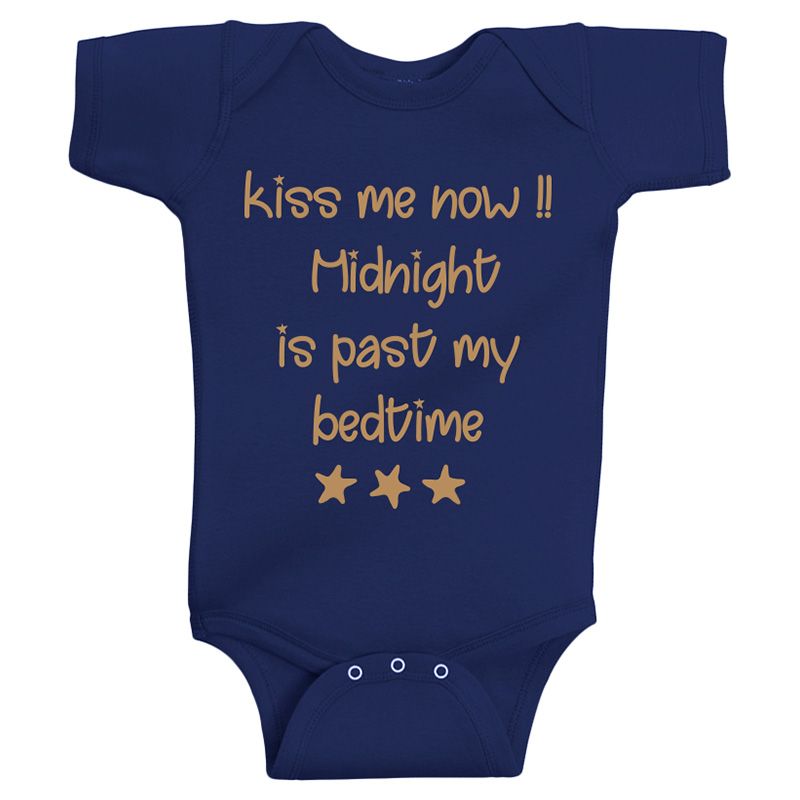 Twinkle Hands - Kiss Me Now New Year Bodysuit - Navy