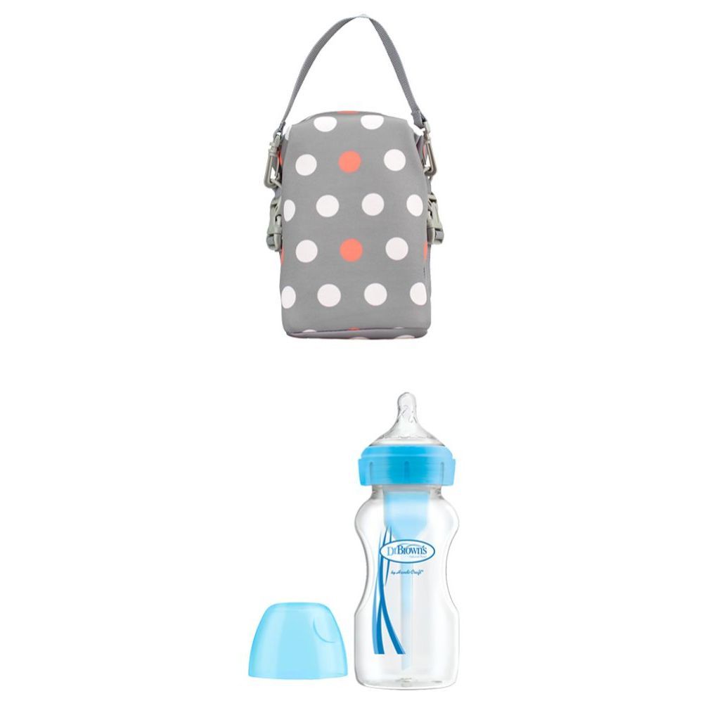 Dr. Brown's - Tote Bag Polka & Options+ Anti-colic Bottle 270ml