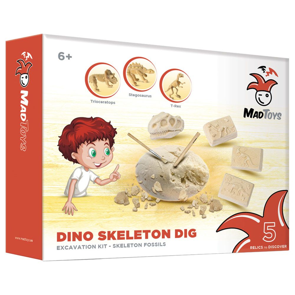 Mad Toys - Dinosaur Skeleton Fossils Dig Excavation Science Kit