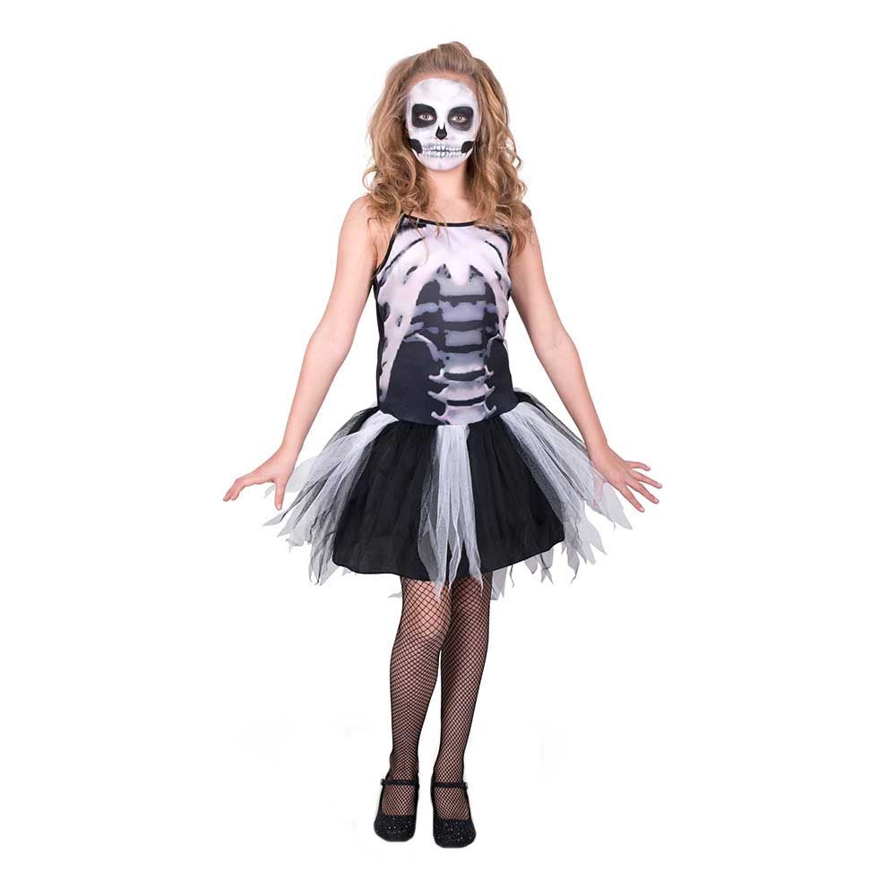 Mad Costumes - Skeleton Dress Kids Halloween Costume - Black