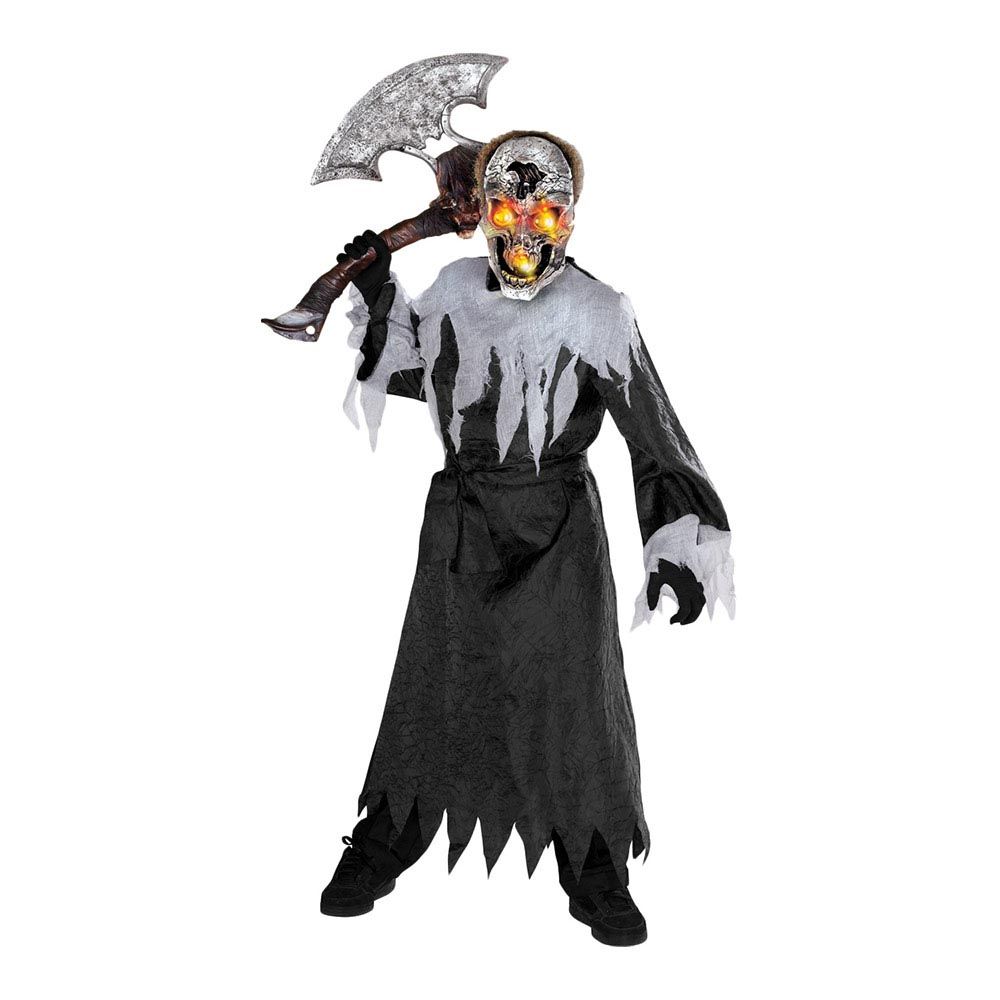 Bristol Novelty - Light-Up Skeleton Skull Costume Black