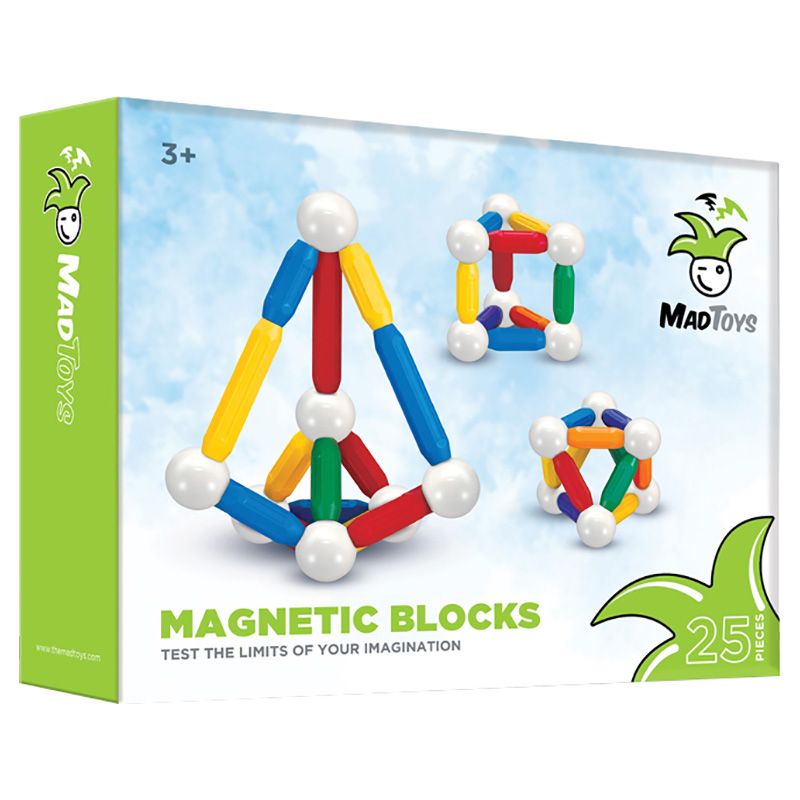 Mad Toys - Magnetic Blocks & Sticks Construction Set - 25pcs