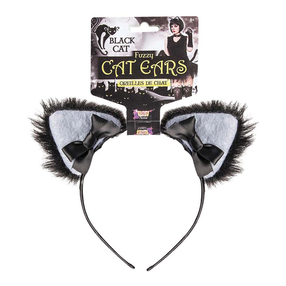 Bristol Novelty - Cat Furry Ears Headband - Black