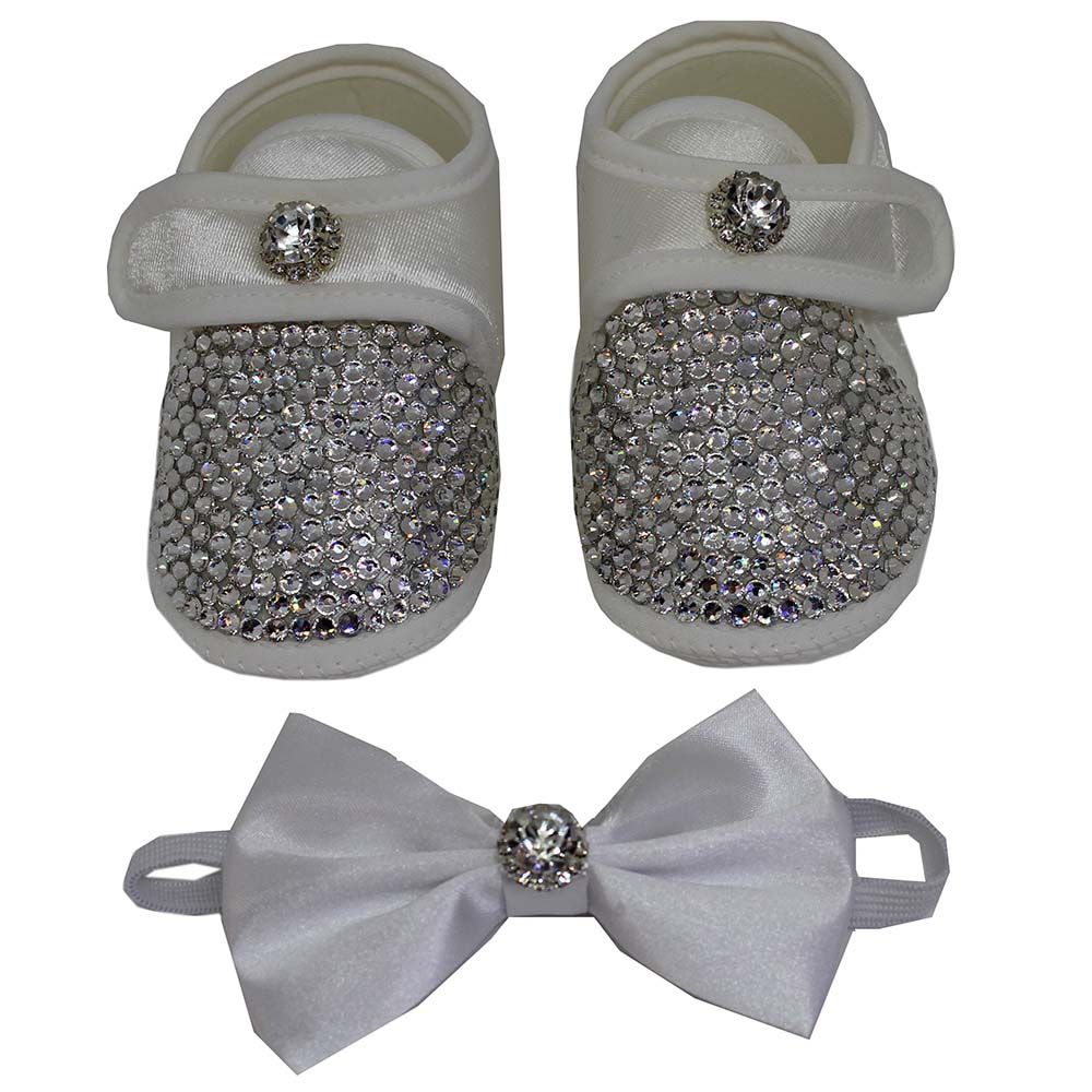 Mini Plum - Baby Boy Diamond Shoes And Bow Tie