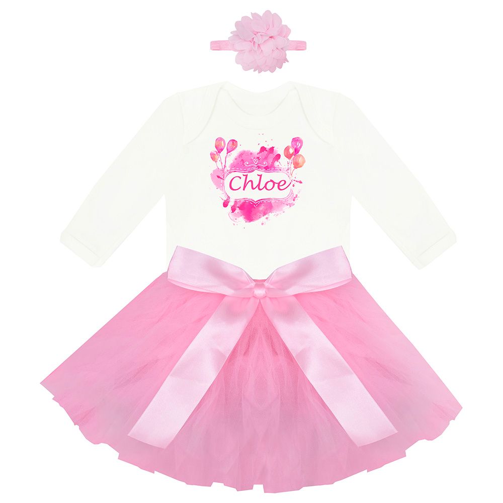 Mini Plum - Personalized Baby Tutu Set - Pink