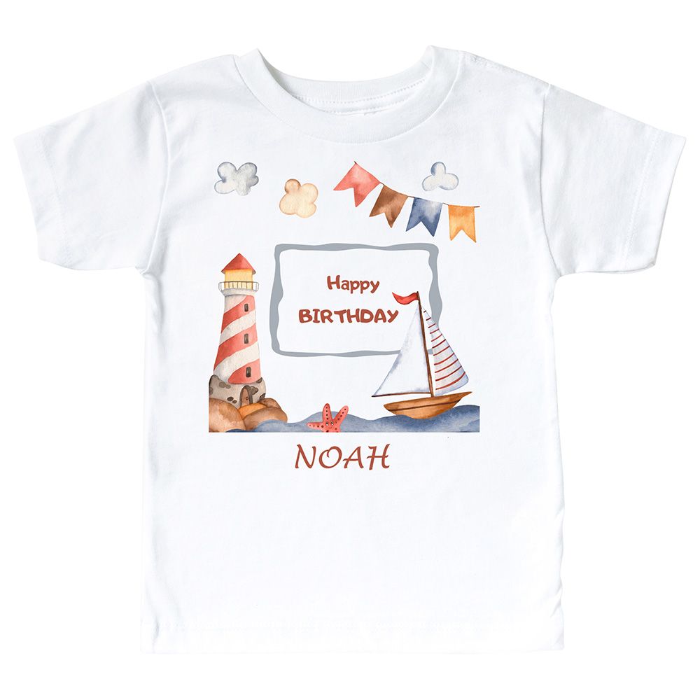 Mini Plum - Personalized Kids Birthday T-Shirt - White