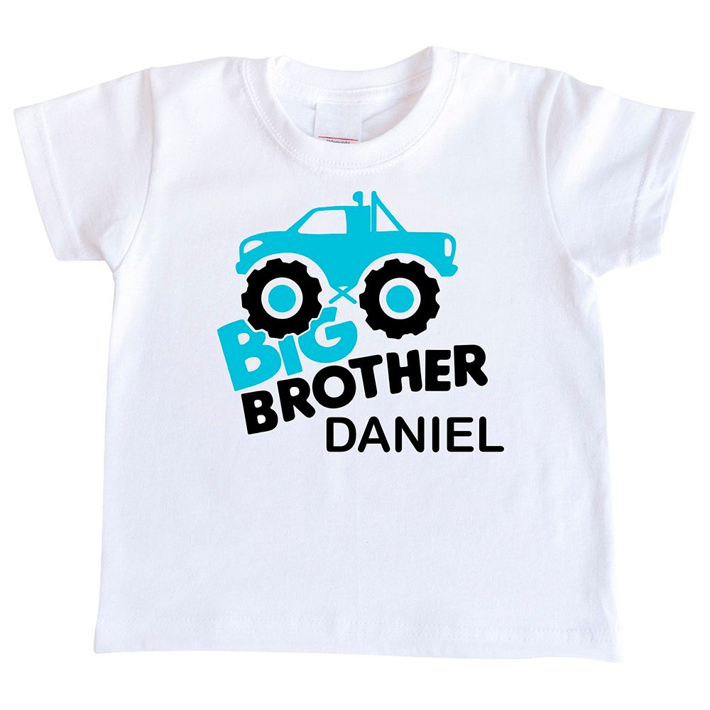 Mini Plum - Big Brother Personalized Kid's T-Shirt - White