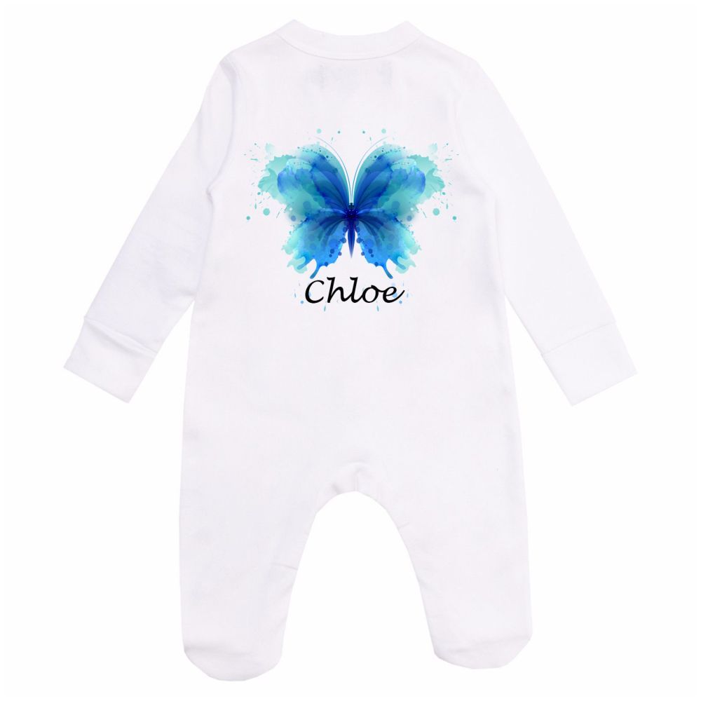 Mini Plum - Personalised Butterfly Baby Full Romper