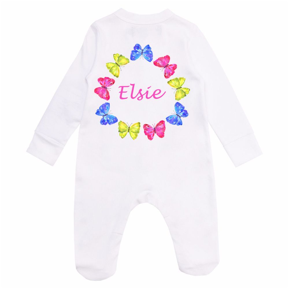 Mini Plum - Personalised Butterfly Baby Romper