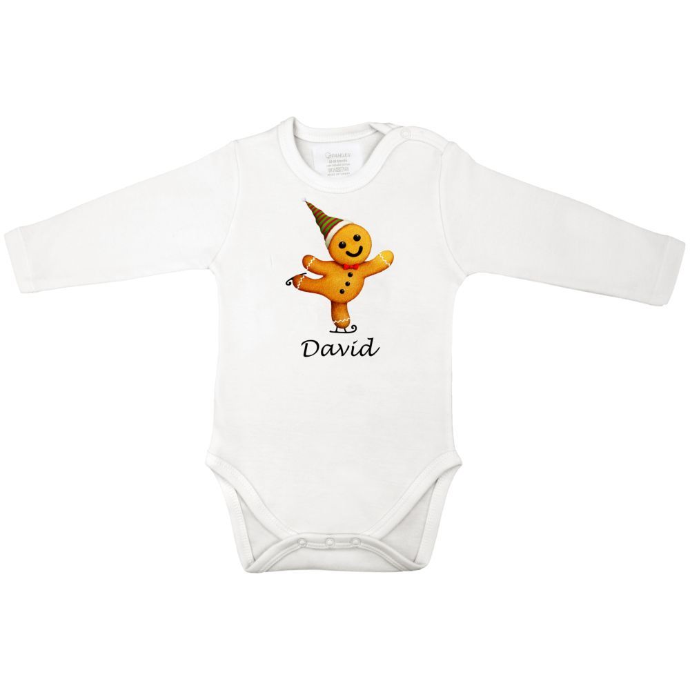 Mini Plum - Personalised Gingerbread Man Bodysuit