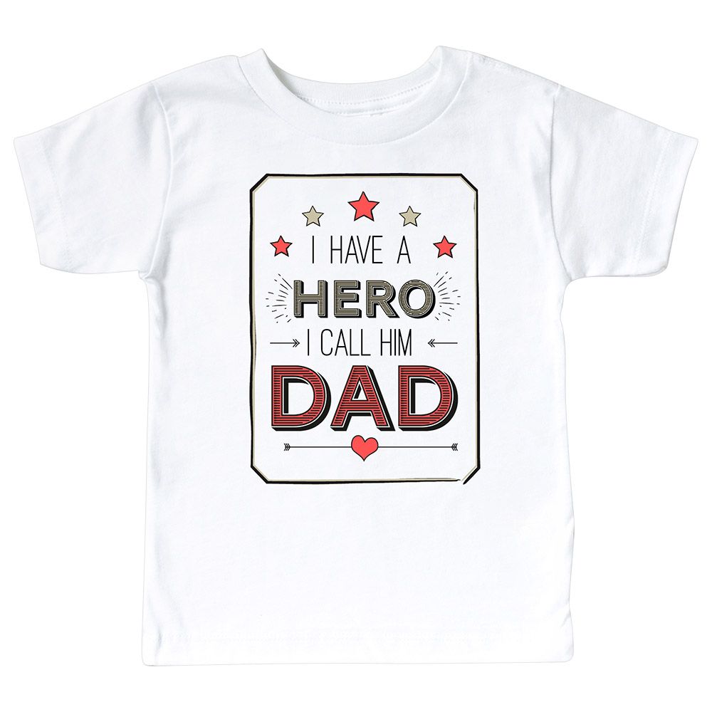 Mini Plum - I Have A Hero Fathers Day T-shirt - White