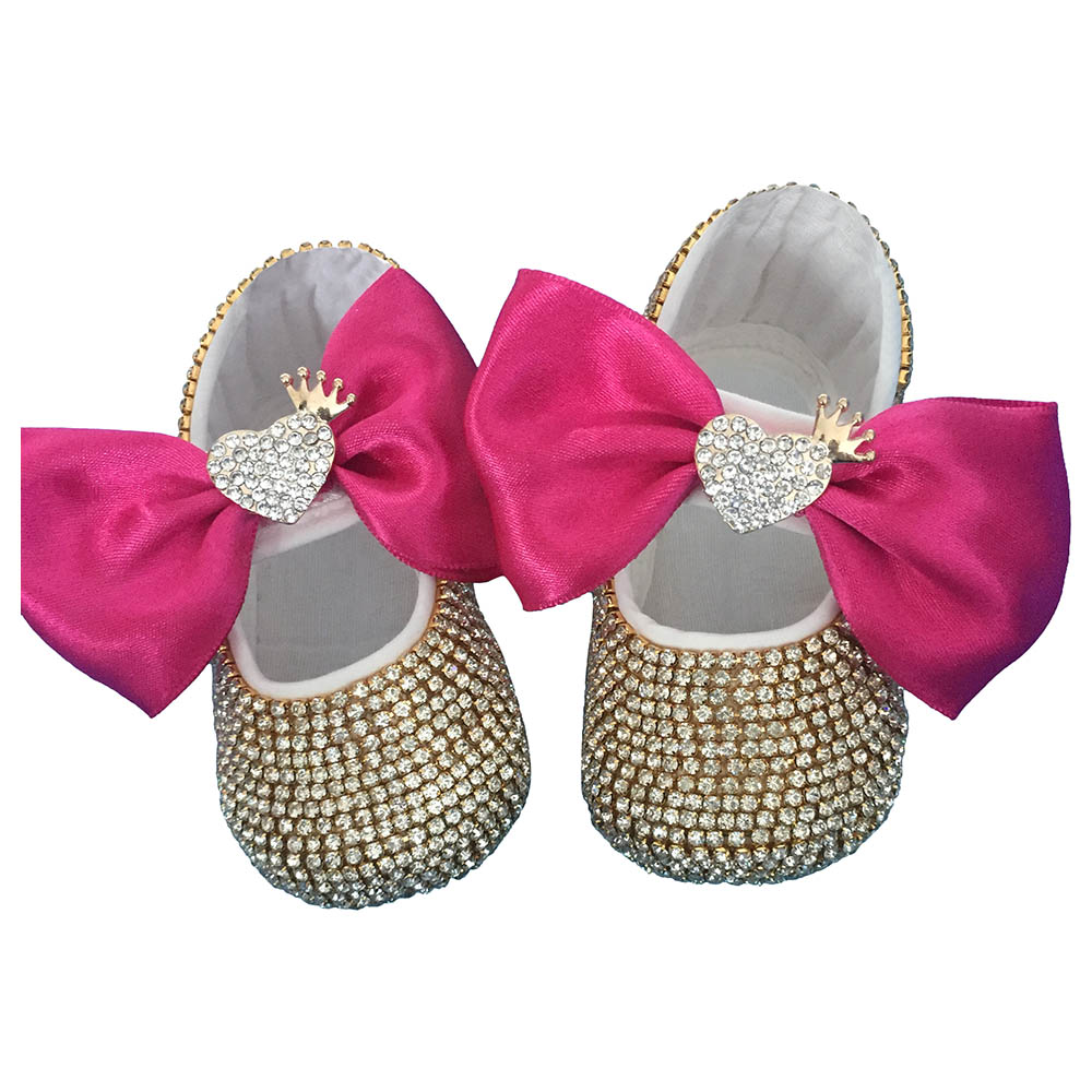 Swarovski baby shoes pink deals