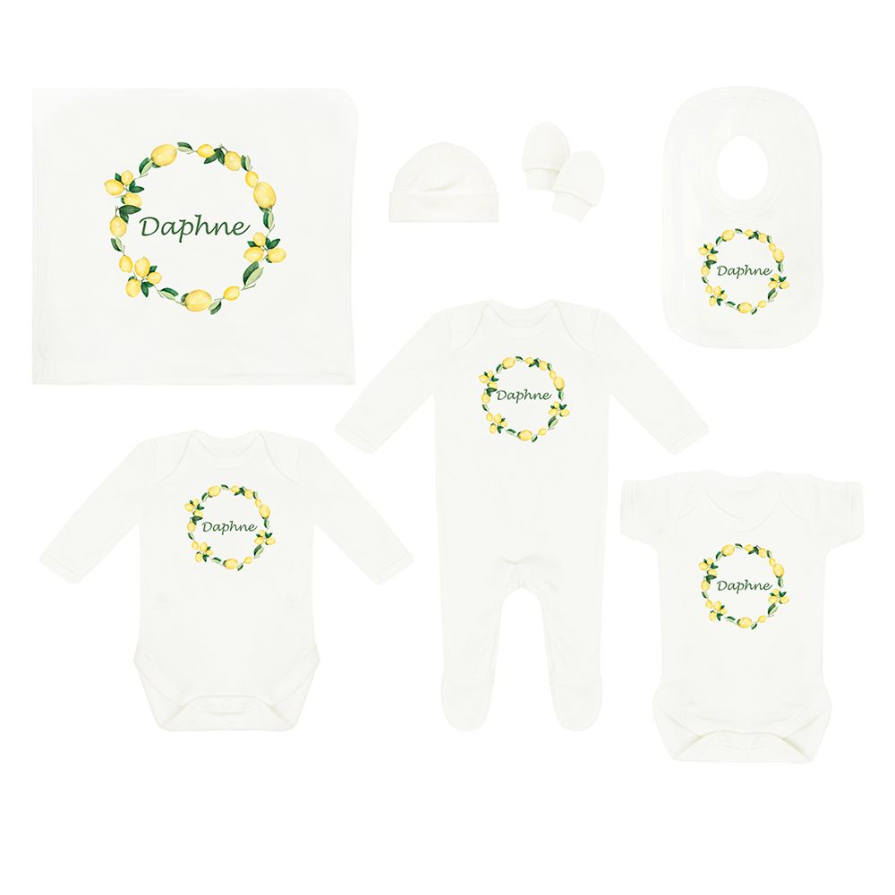 Mini Plum - Personalized Lemons 7pc-Set - White