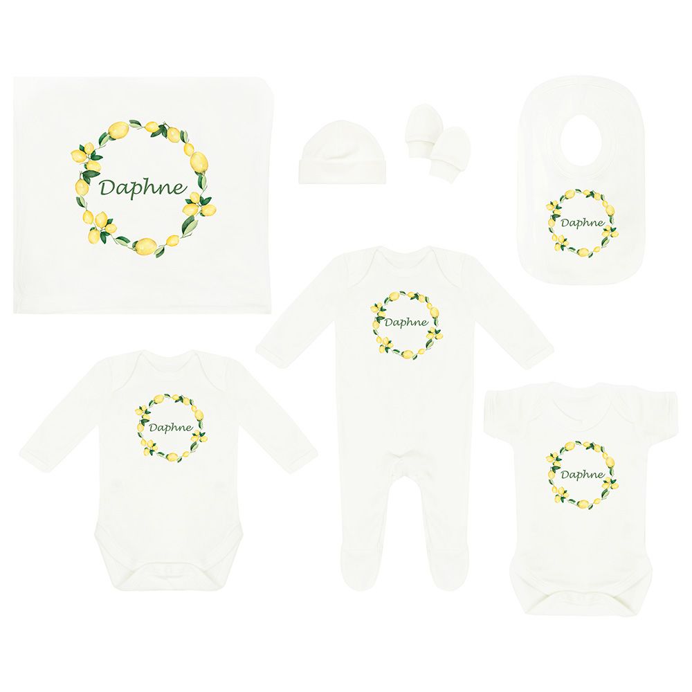 Mini Plum - Lemon Personalised Baby Set 7 Pieces