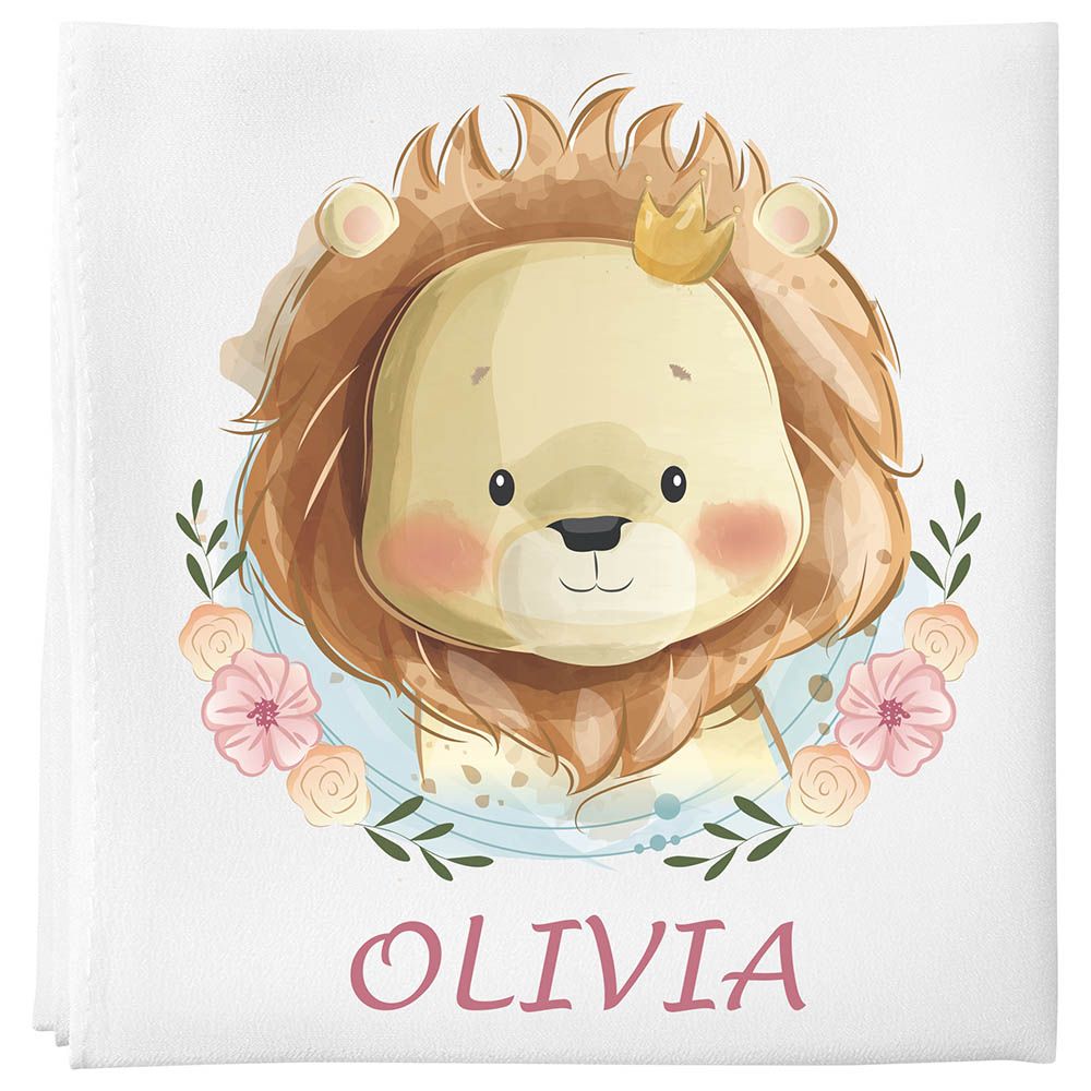 Mini Plum - Personalised Baby Blanket - Lion