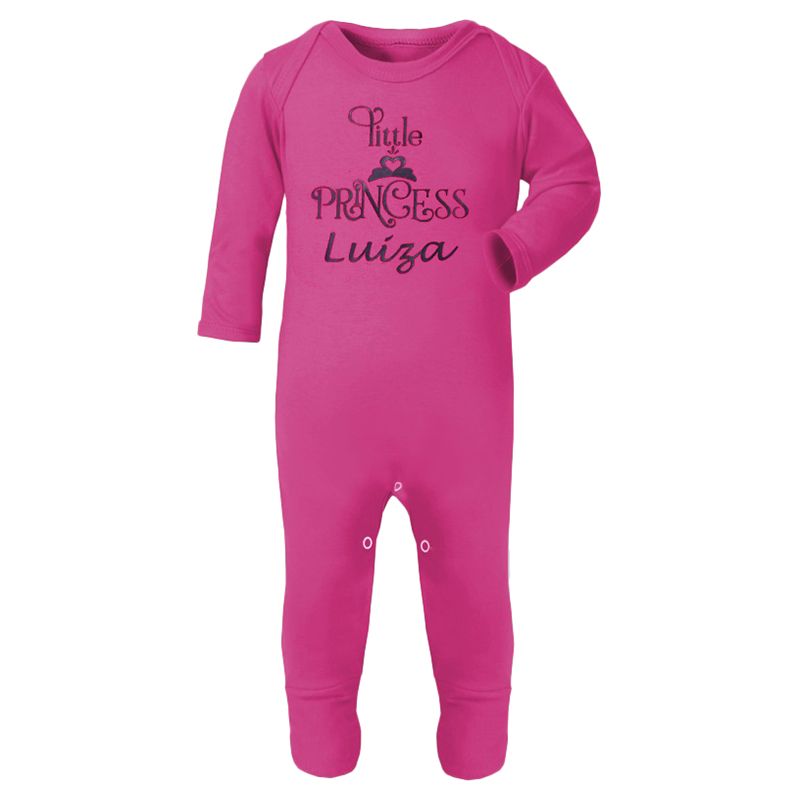 Mini Plum - Personalised Princess Sleepsuit - Pink