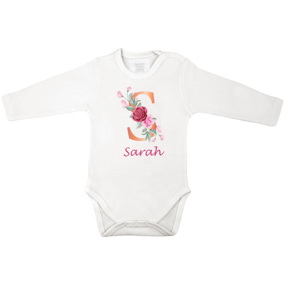 Mini Plum - Personalised Initial Monogram Bodysuit