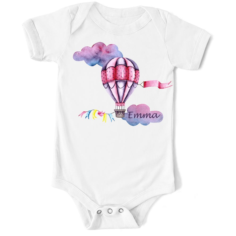 Mini Plum - Personalised Hot Air Balloon Bodysuit