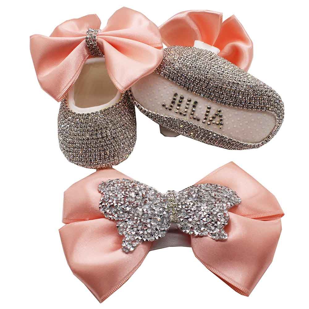 Mini Plum - Personalized Crystal Shoes And Headband