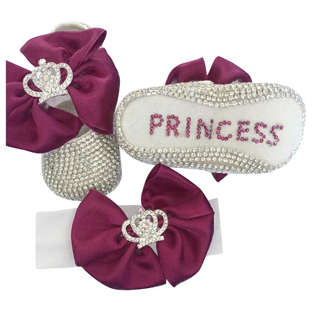 Mini Plum - Princess Shoes And Headband - Purple